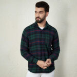 Green Tartan Flannel Long Sleeve Shirt