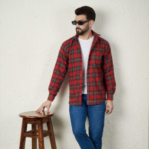 Red Tartan Flannel Long Sleeve Shirt