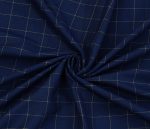 Navy Blue Checkered Stretchable Suit Fabric