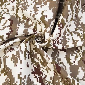 Beige Camouflage Print Fabric