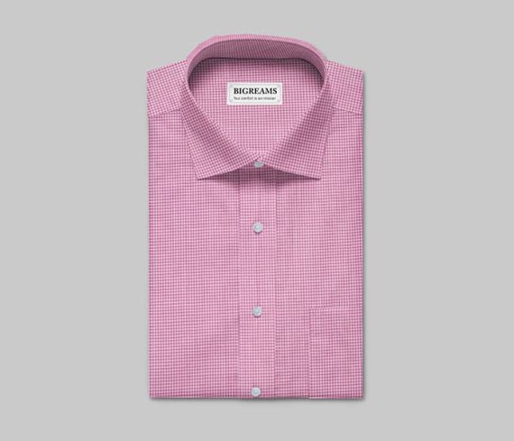 Pink Gingham Checkered Fabric