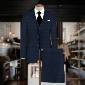 Blue Stretchable Lightweight Suiting Material