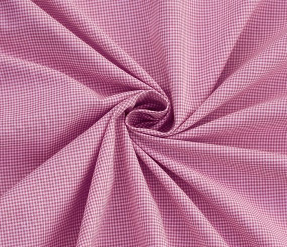 Pink Gingham Checkered Fabric