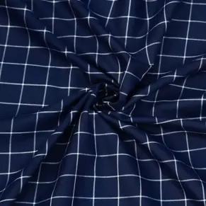 Dark Blue Checkered Suit Fabric