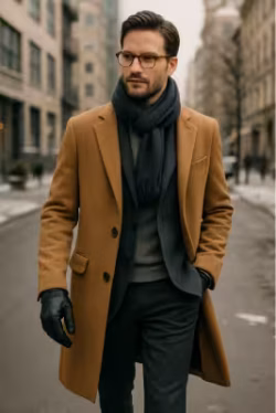 classic overcoat with tailored
