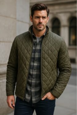 Quilted jacket flannel t shirt