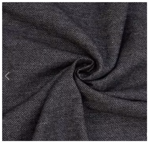 Black & Grey Herringbone Wool Tweed Fabric photo review