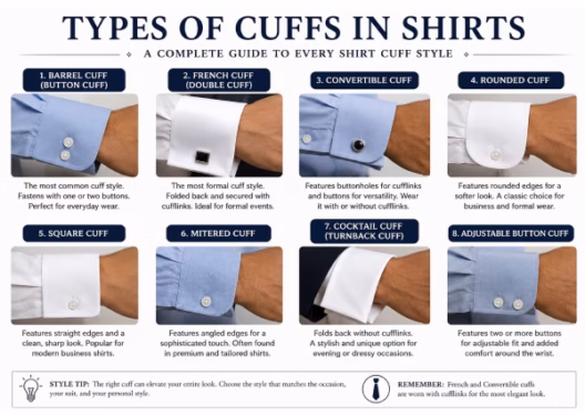 types of cuff in shirts